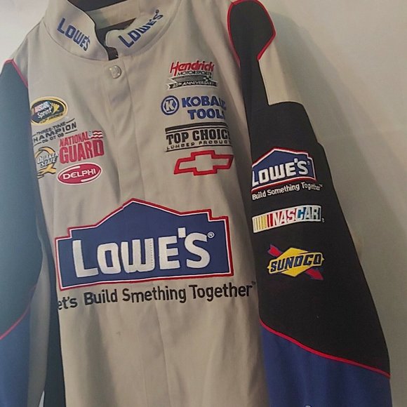 Nascar Chase Authentics Mens 3XL Jimmy Johnson Jacket Burnt Rubber Lowes Race - Picture 5 of 11